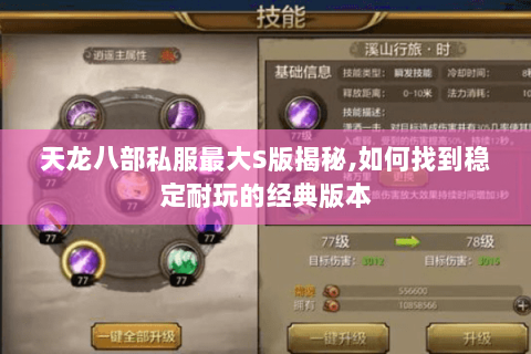 天龙八部私服最大S版揭秘,如何找到稳定耐玩的经典版本 天龙八部私服最大S版揭秘,如何找到稳定耐玩的经典版本