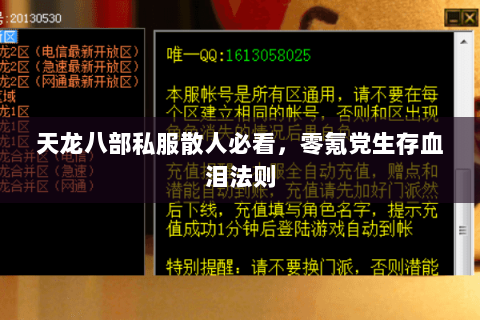 天龙八部私服散人必看,零氪党生存血泪法则 天龙八部私服散人必看,零氪党生存血泪法则