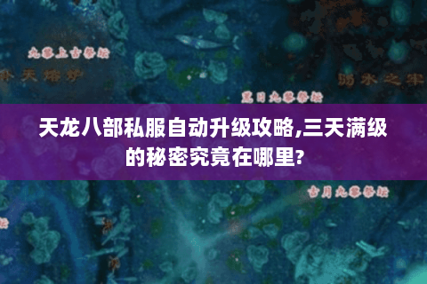 天龙八部私服自动升级攻略,三天满级的秘密究竟在哪里? 天龙八部私服自动升级攻略,三天满级的秘密究竟在哪里?