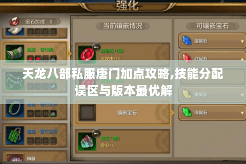 天龙八部私服唐门加点攻略,技能分配误区与版本最优解 天龙八部私服唐门加点攻略,技能分配误区与版本最优解