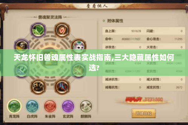 天龙怀旧兽魂属性表实战指南,三大隐藏属性如何选? 天龙怀旧兽魂属性表实战指南,三大隐藏属性如何选?