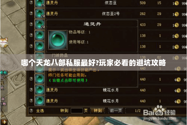 哪个天龙八部私服最好?玩家必看的避坑攻略 哪个天龙八部私服最好?玩家必看的避坑攻略