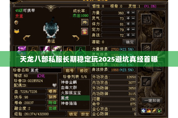 天龙八部私服长期稳定玩2025避坑真经首曝 天龙八部私服长期稳定玩2025避坑真经首曝