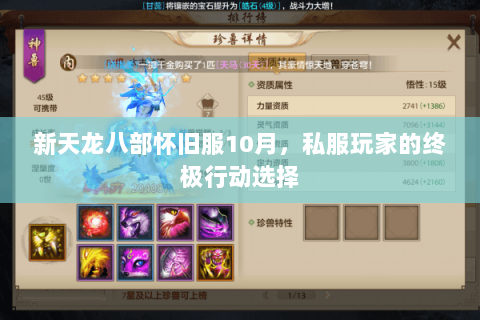 新天龙八部怀旧服10月,私服玩家的终极行动选择 新天龙八部怀旧服10月,私服玩家的终极行动选择